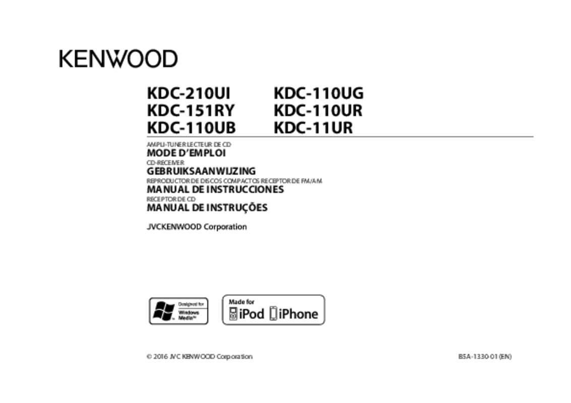 Guide utilisation KENWOOD KDC-110UB  de la marque KENWOOD