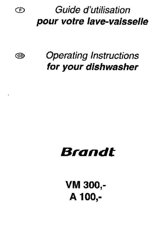 Guide utilisation BRANDT VM300DE1 de la marque BRANDT