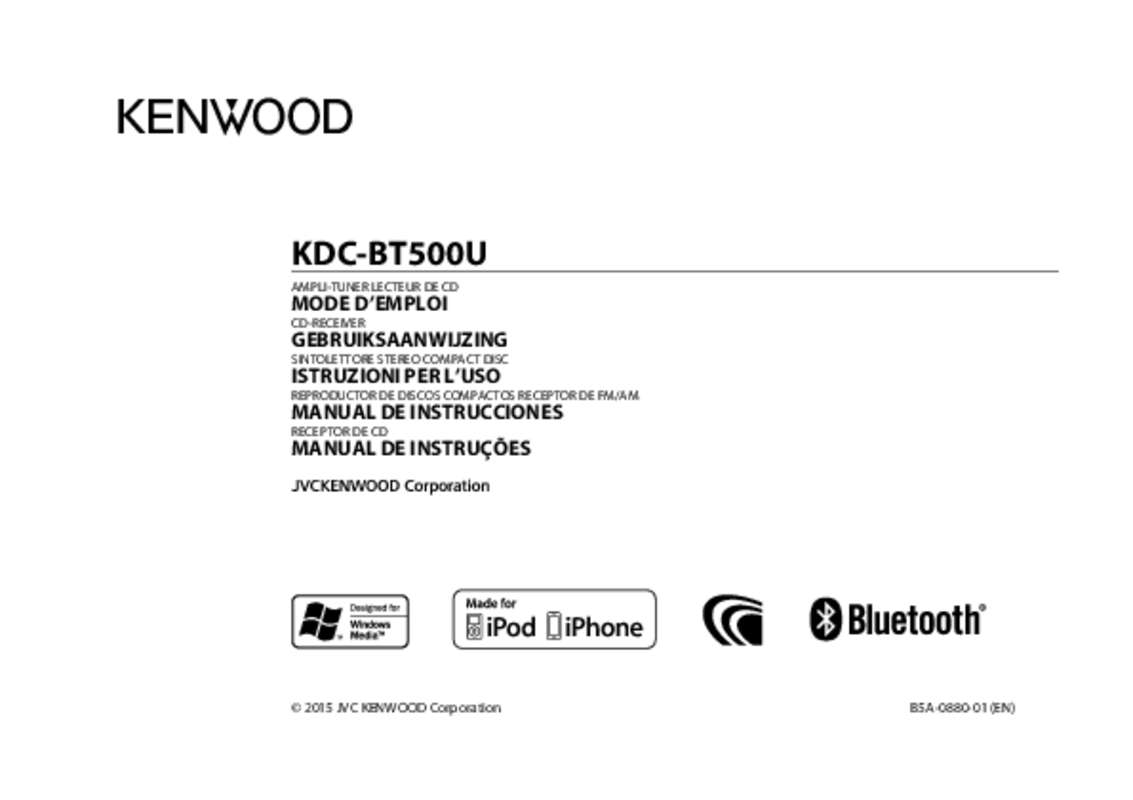 Guide utilisation KENWOOD KDC-BT500U  de la marque KENWOOD
