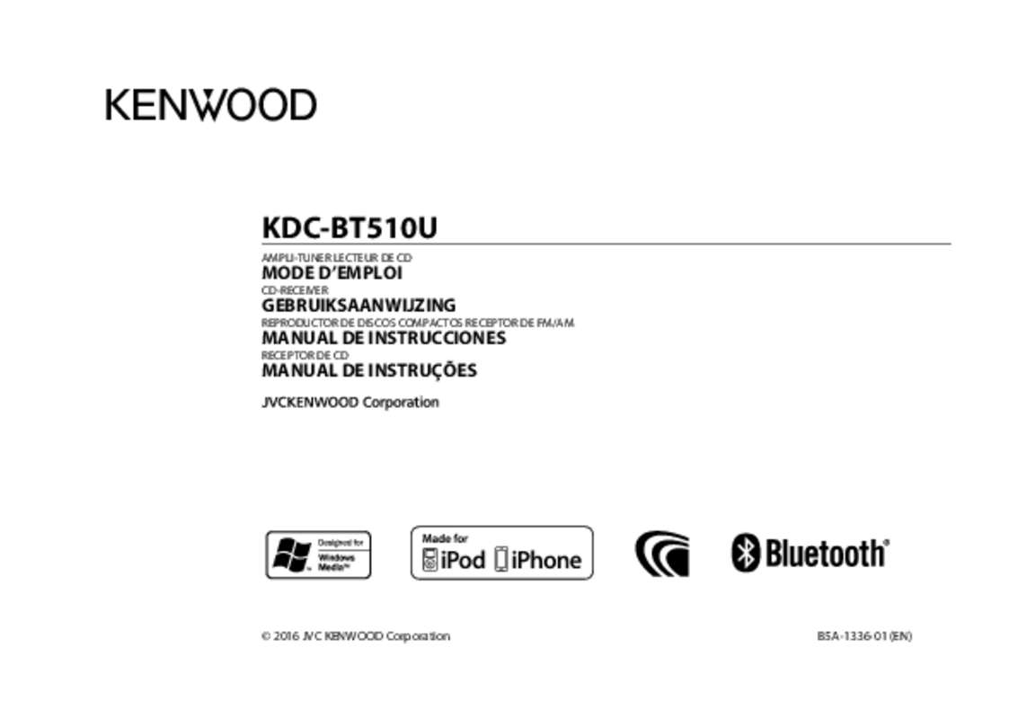 Guide utilisation KENWOOD KDC-BT510U  de la marque KENWOOD