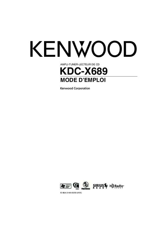 Guide utilisation KENWOOD KDC-X689  de la marque KENWOOD