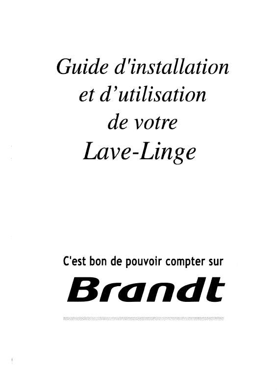 Guide utilisation BRANDT L883TR de la marque BRANDT