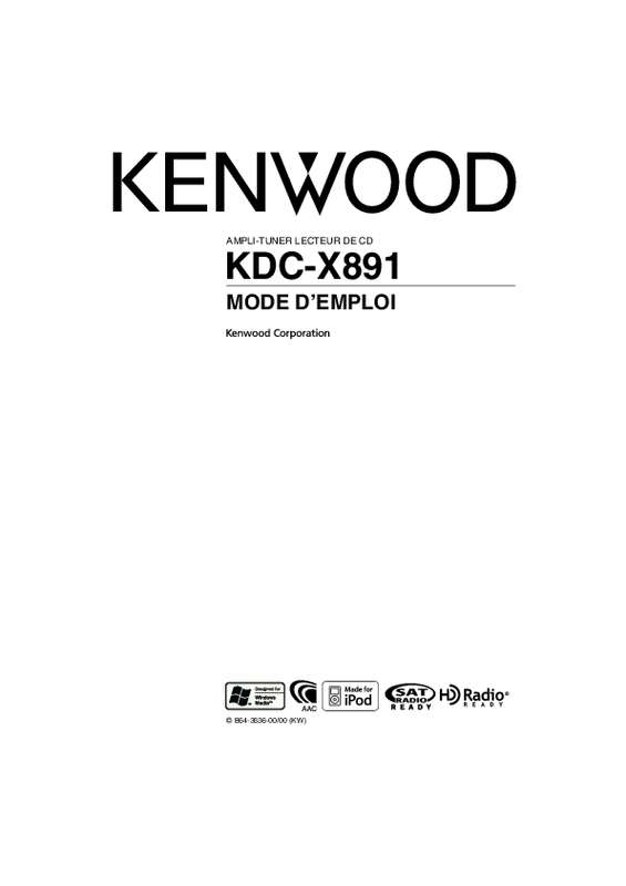 Guide utilisation KENWOOD KDC-X891  de la marque KENWOOD