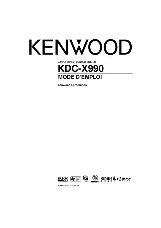 Guide utilisation KENWOOD KDC-X990  de la marque KENWOOD
