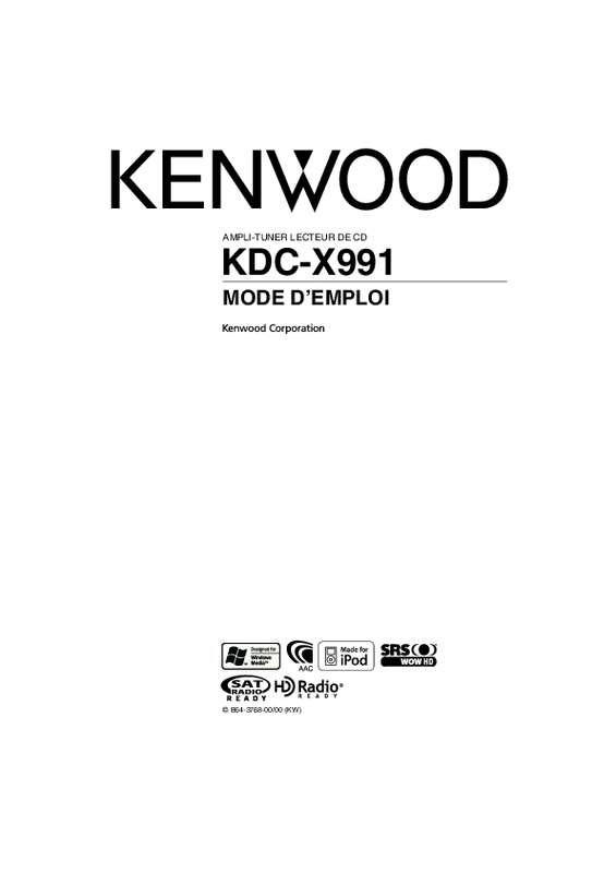 Guide utilisation KENWOOD KDC-X991  de la marque KENWOOD