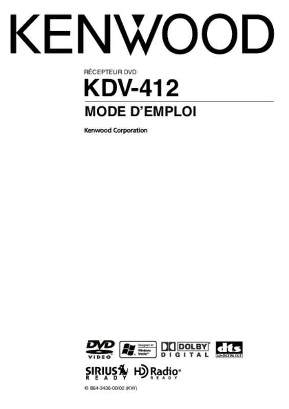Guide utilisation KENWOOD KDV-412  de la marque KENWOOD