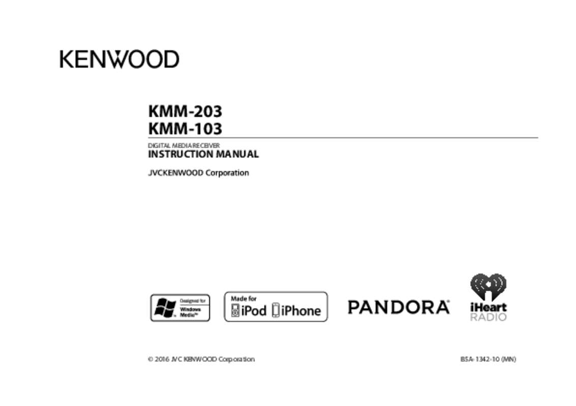 Guide utilisation KENWOOD KMM-203  de la marque KENWOOD