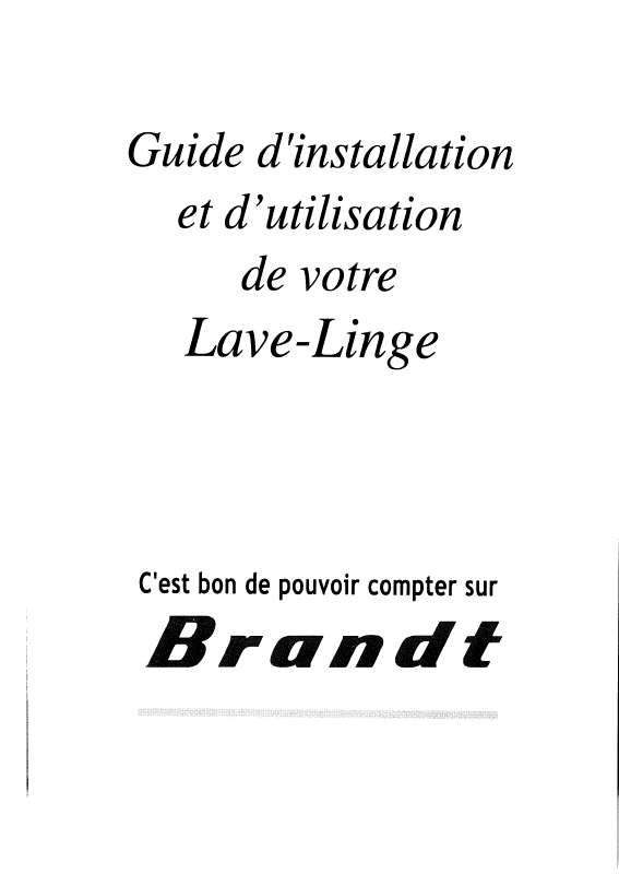 Guide utilisation BRANDT 901CA de la marque BRANDT