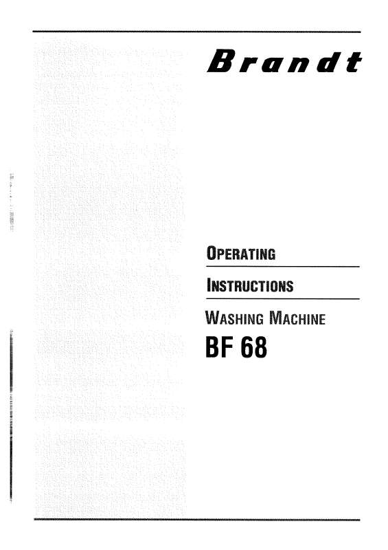 Guide utilisation BRANDT BF68 de la marque BRANDT