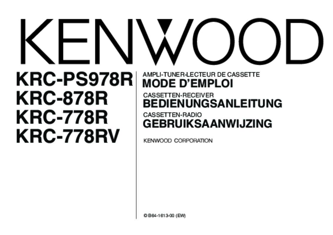 Guide utilisation KENWOOD KRC-778R  de la marque KENWOOD