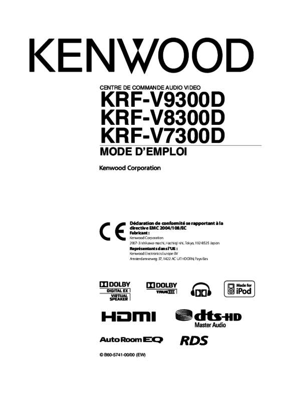 Guide utilisation KENWOOD KRF-V7300D  de la marque KENWOOD