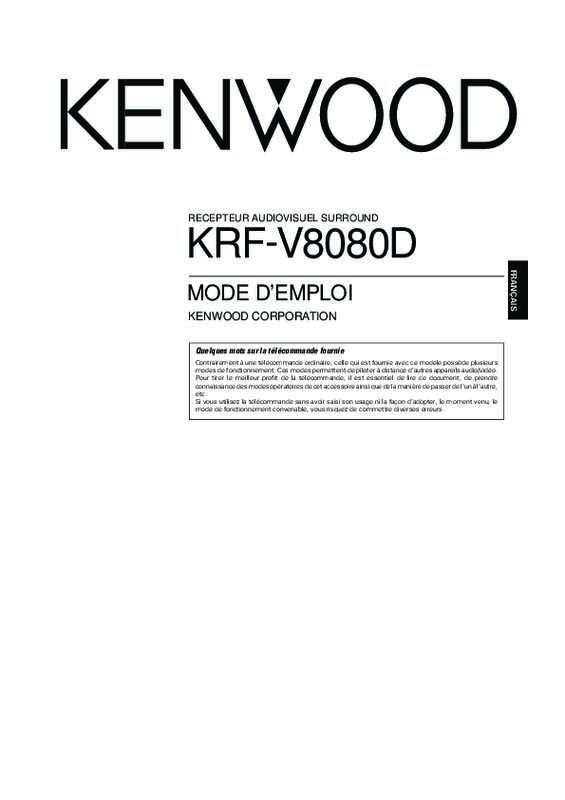 Guide utilisation KENWOOD KRF-V8080D  de la marque KENWOOD