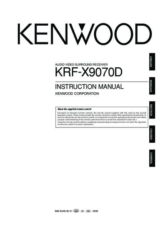 Guide utilisation KENWOOD KRF-X9070D  de la marque KENWOOD