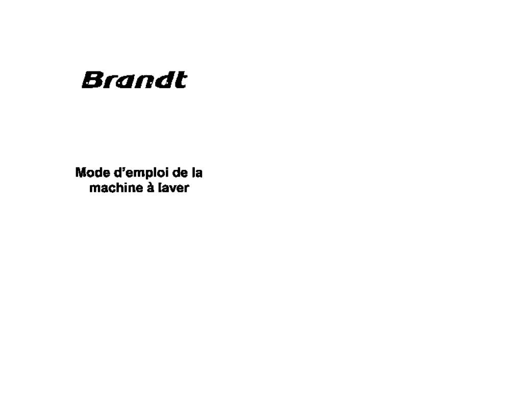 Guide utilisation BRANDT WFE0610 de la marque BRANDT
