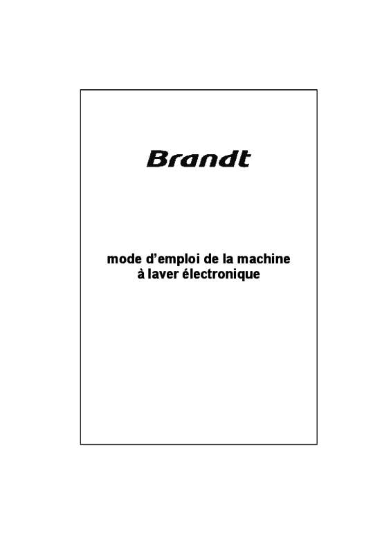 Guide utilisation BRANDT WFE0835F de la marque BRANDT