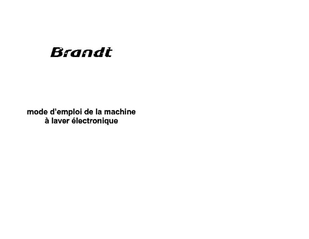Guide utilisation BRANDT WFE0862K de la marque BRANDT