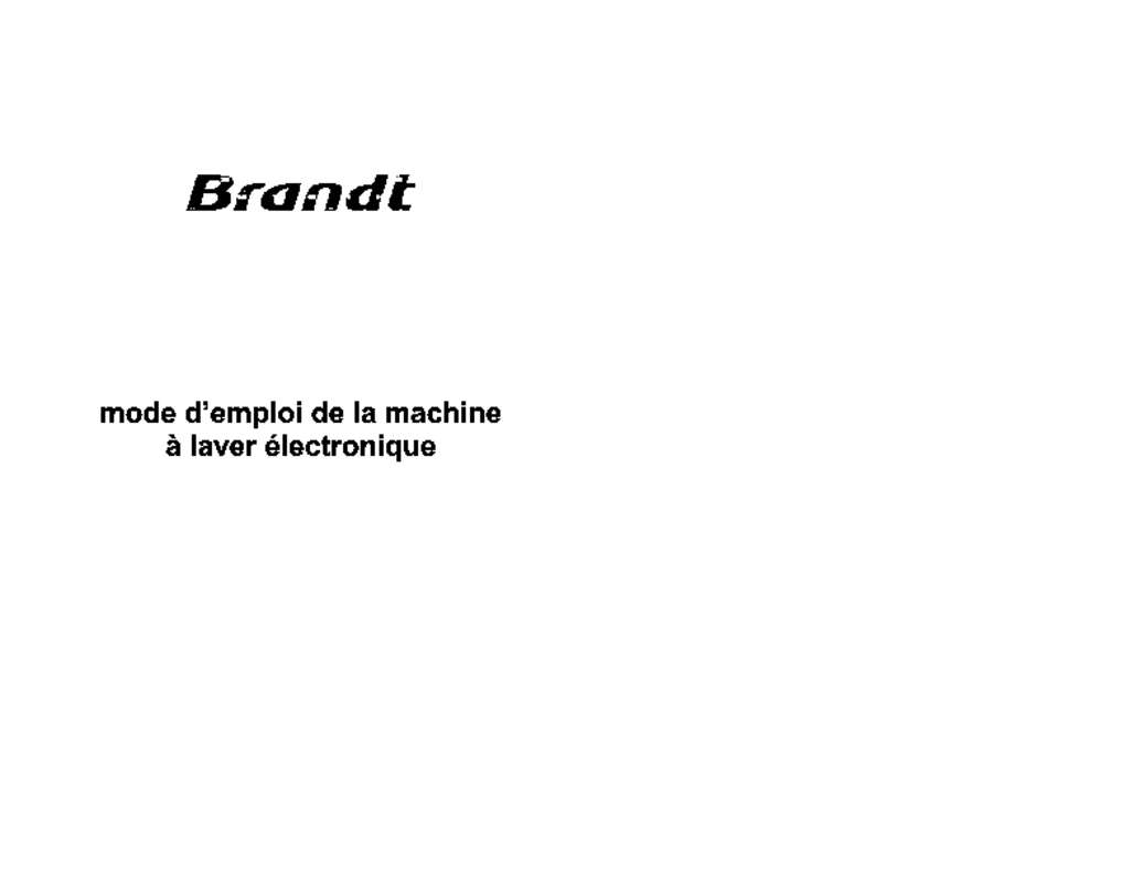 Guide utilisation BRANDT WFE1061K de la marque BRANDT