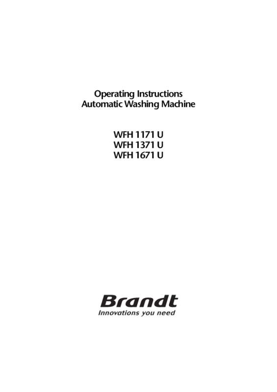 Guide utilisation BRANDT WFH1171U de la marque BRANDT