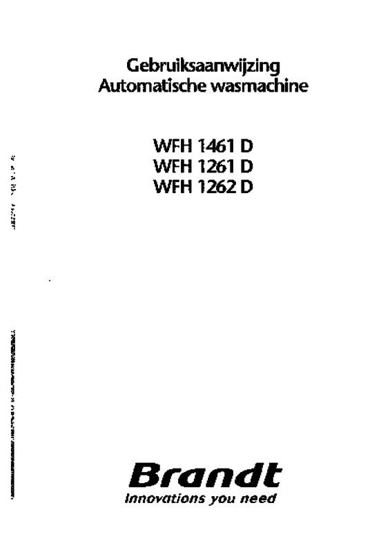 Guide utilisation BRANDT WFH1261D de la marque BRANDT