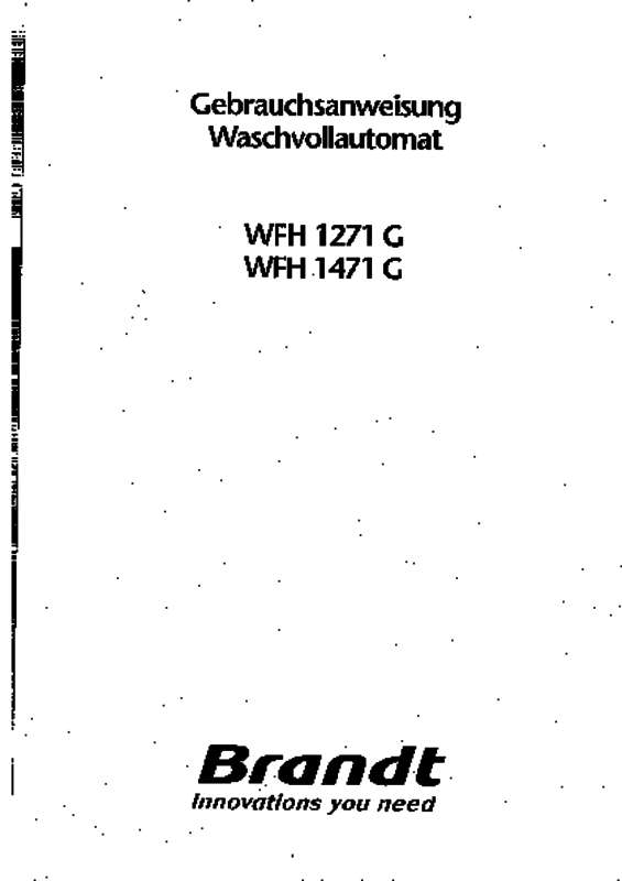 Guide utilisation BRANDT WFH1271 de la marque BRANDT