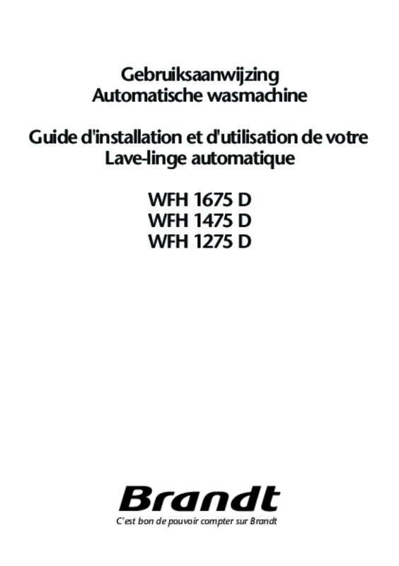 Guide utilisation BRANDT WFH1275D de la marque BRANDT