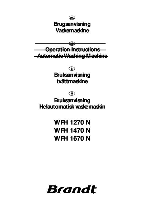 Guide utilisation BRANDT WFH1470N de la marque BRANDT