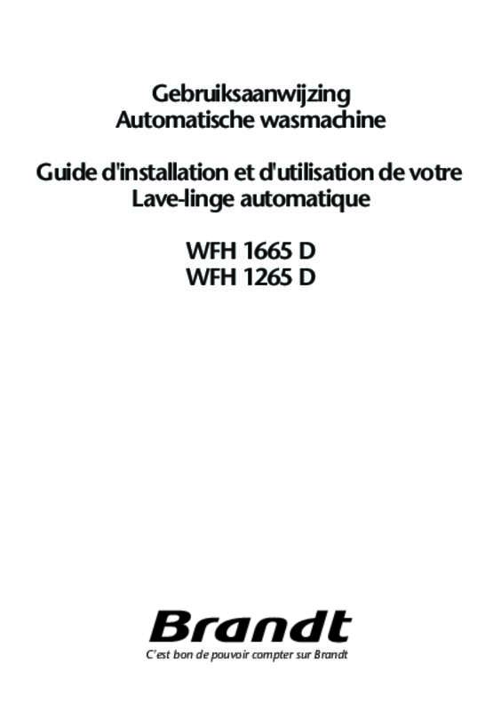Guide utilisation BRANDT WFH1565D de la marque BRANDT