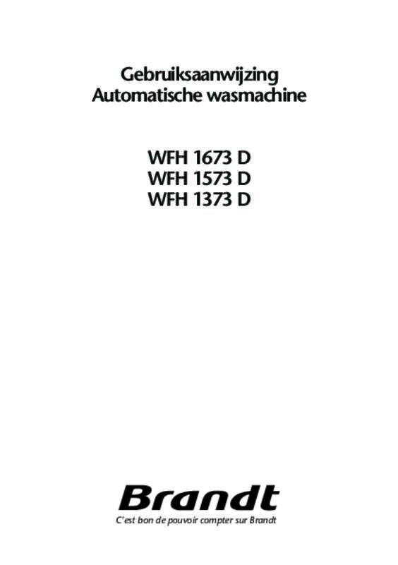 Guide utilisation BRANDT WFH1673D de la marque BRANDT
