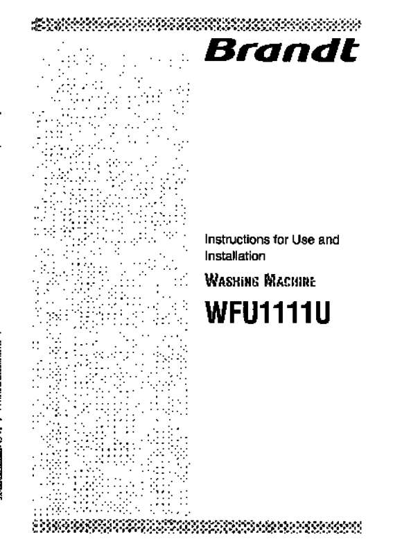 Guide utilisation BRANDT WFU1111U de la marque BRANDT