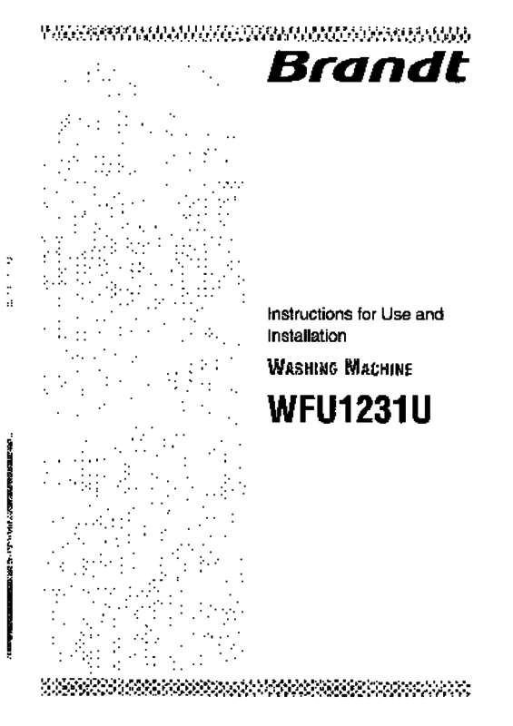 Guide utilisation BRANDT WFU1231U de la marque BRANDT