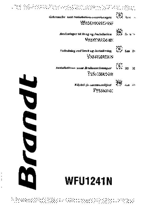 Guide utilisation BRANDT WFU1241N de la marque BRANDT