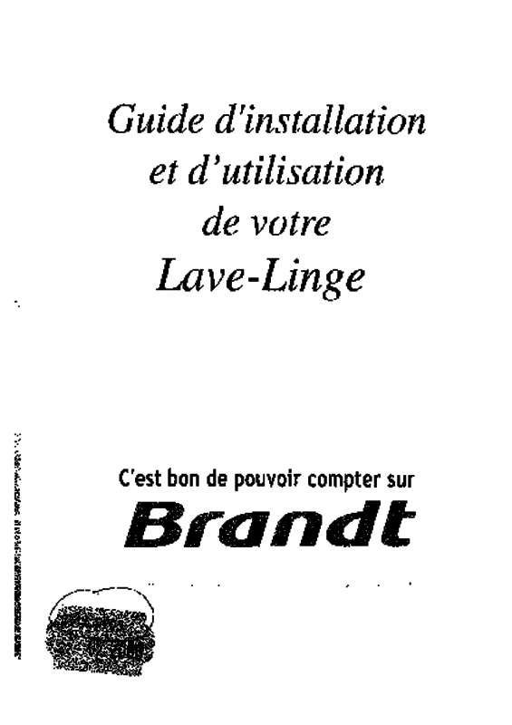 Guide utilisation BRANDT WTM0911F de la marque BRANDT