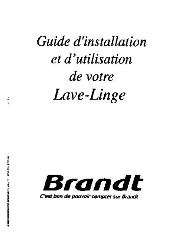 Guide utilisation BRANDT WTM1133F de la marque BRANDT