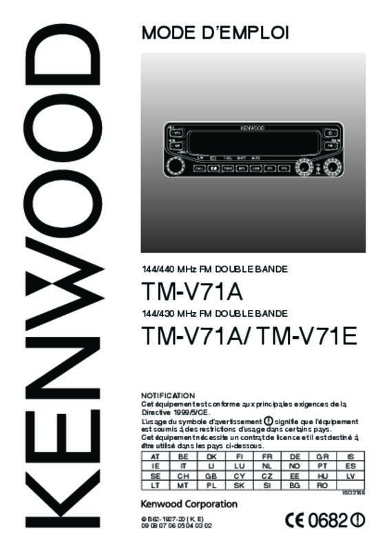 Guide utilisation KENWOOD TM-V71A  de la marque KENWOOD