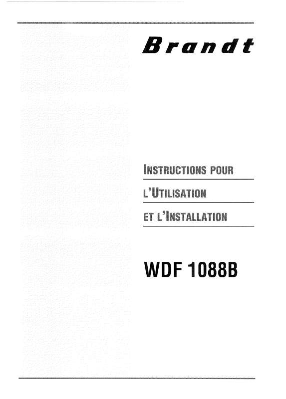 Guide utilisation BRANDT WDF1088B  de la marque BRANDT