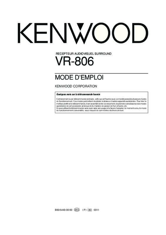 Guide utilisation KENWOOD VR-806  de la marque KENWOOD