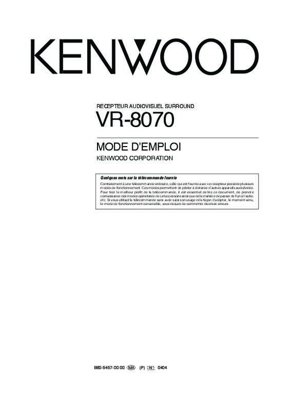Guide utilisation KENWOOD VR-8070  de la marque KENWOOD