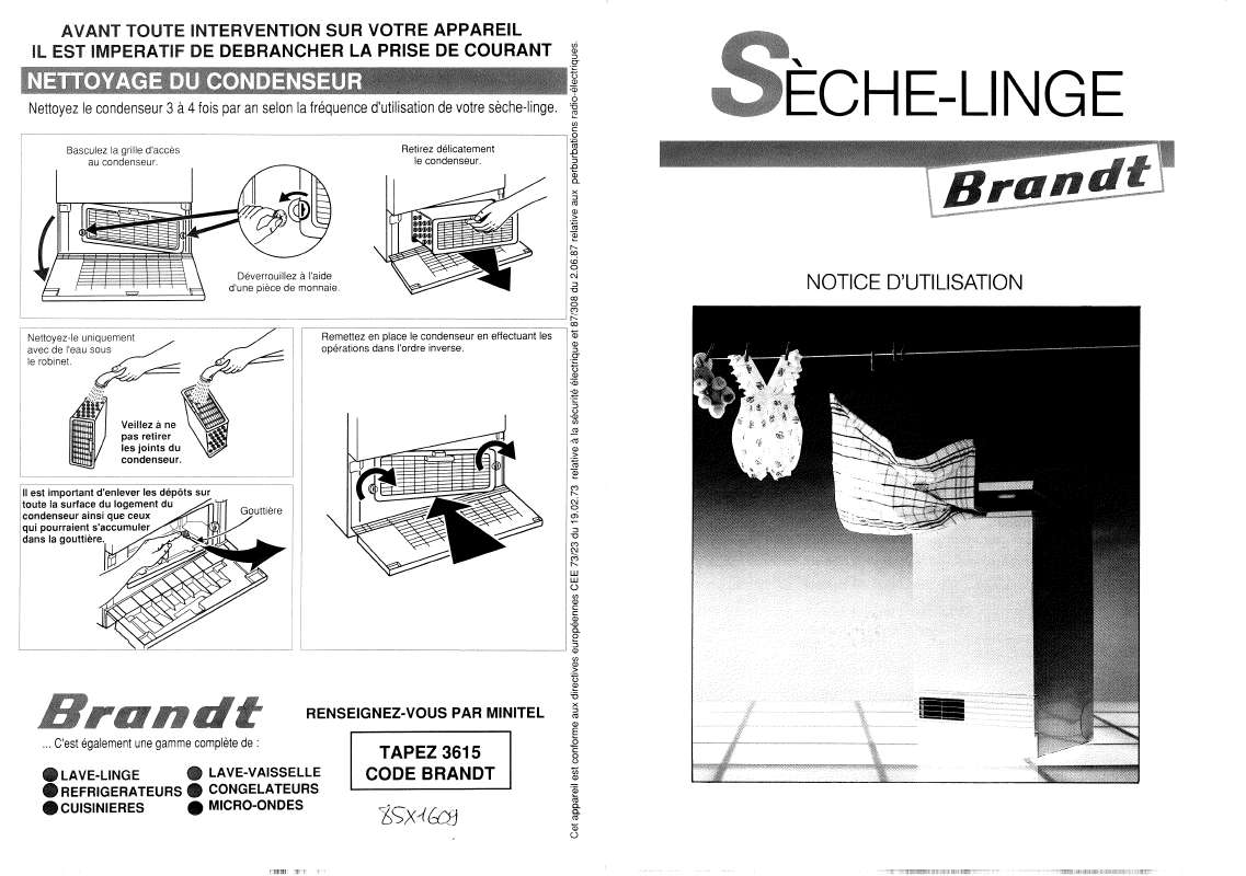 Guide utilisation BRANDT SCN2400 de la marque BRANDT
