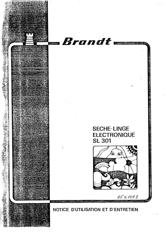 Guide utilisation BRANDT SL301 de la marque BRANDT