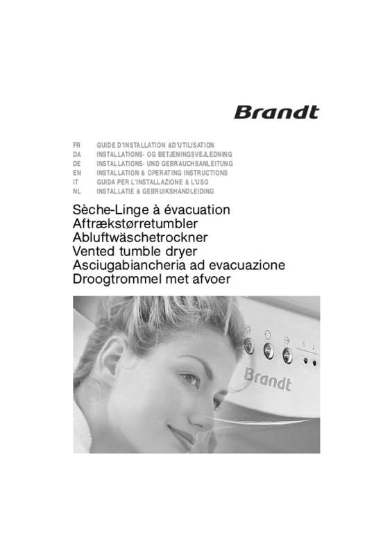 Guide utilisation BRANDT EFE110K de la marque BRANDT