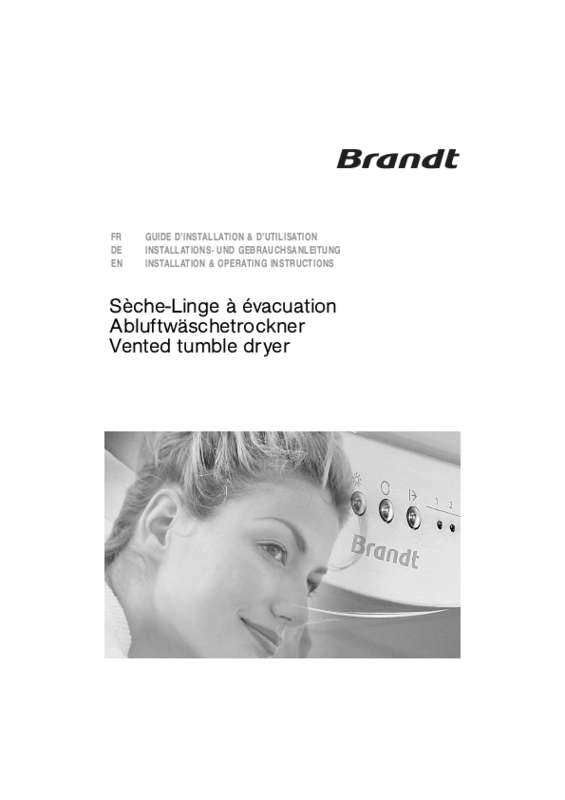 Guide utilisation BRANDT EFE8310K de la marque BRANDT