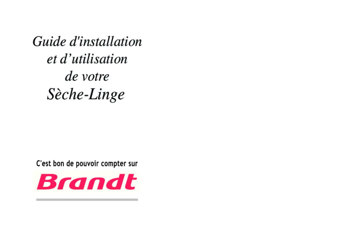 Guide utilisation BRANDT ETE103F de la marque BRANDT
