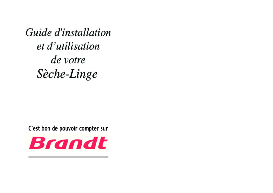 Guide utilisation BRANDT ETE121F de la marque BRANDT