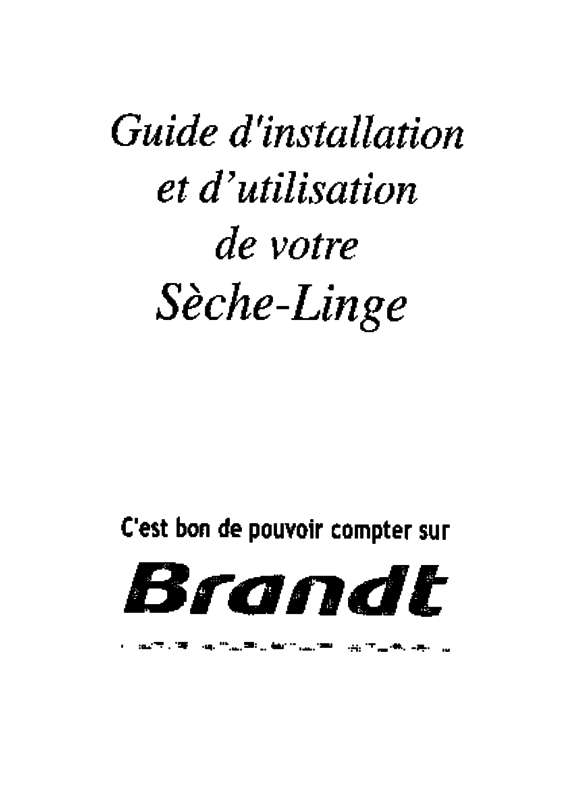 Guide utilisation BRANDT ETE503F de la marque BRANDT