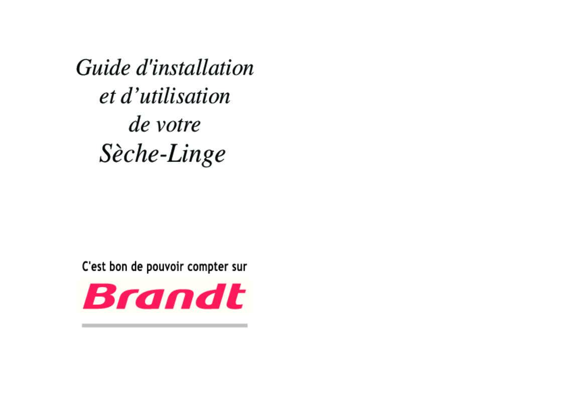 Guide utilisation BRANDT ETE504F de la marque BRANDT