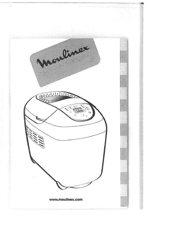 Guide utilisation MOULINEX HOME BREAD BAGUETTE de la marque MOULINEX