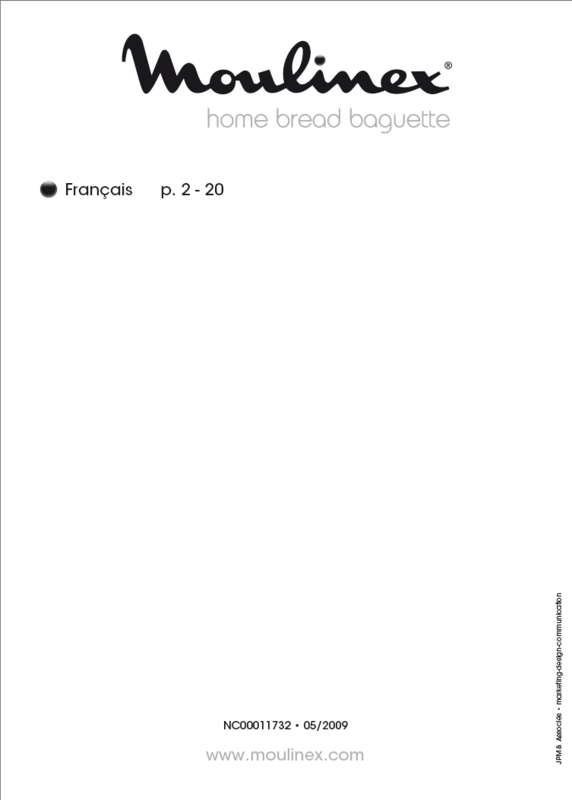 Guide utilisation MOULINEX OW5023 HOME BREAD BAGUETTE de la marque MOULINEX