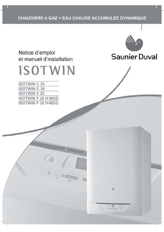 Guide utilisation SAUNIER DUVAL ISOTWIN CONDENS F25 V 25 KW  de la marque SAUNIER DUVAL