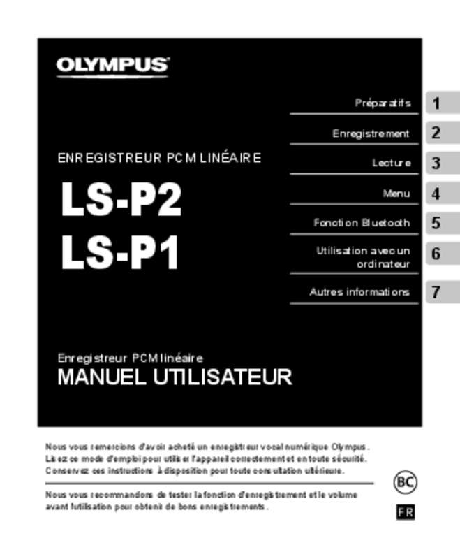 Guide utilisation OLYMPUS LS-P2  de la marque OLYMPUS
