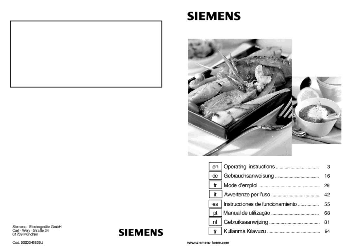 Guide utilisation SIEMENS ER326AB70E de la marque SIEMENS